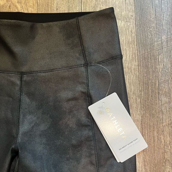 NWT Athleta Delancey Gleam Tight Black Lustre Size Small Leggings Athleisure - Picture 3 of 10